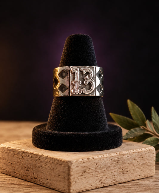 Lucky 13 Ring - Hand Casted in Sterling Silver
