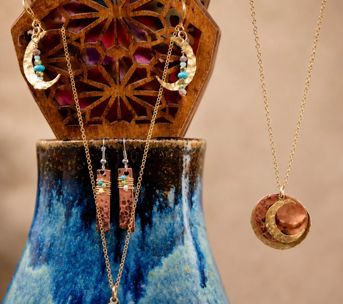 Beginner Metalsmith Workshop – Phases of the Moon Pendant and Earrings option- Private Party