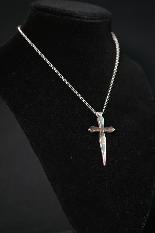 Pointed Cross - Sterling Silver Necklace